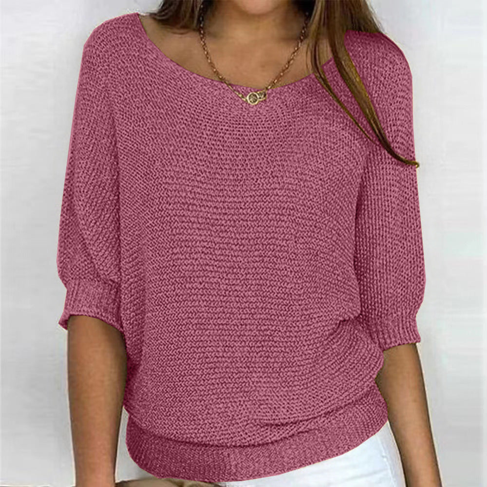 Cozy & comfortable women's sweater, soft knit crewneck top for elegant everyday and seasonal wear.