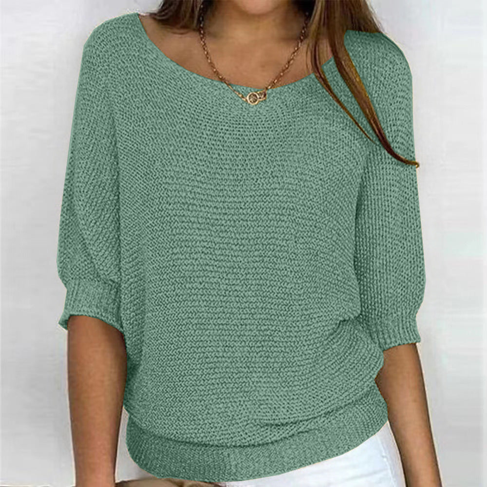 Soft knit women's sweater, cozy & comfortable for winter outfits and elegant everyday wear.