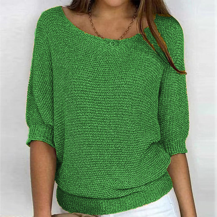 Cozy crewneck long sleeve women's sweater, a soft knit for ultimate comfort & elegant style.