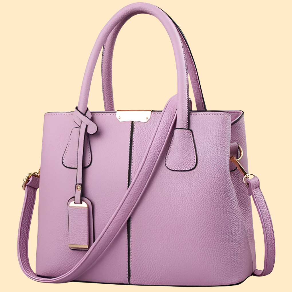 Elegant women's solid color leather shoulder bag, a versatile everyday fashion accessory for ladies.