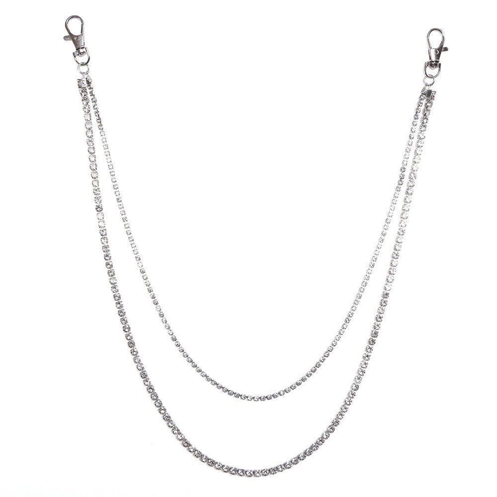 Dazzling women's elegant rhinestone chain accessory, a versatile crystal jewelry piece for any look.