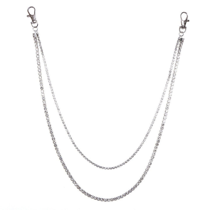 Dazzling women's elegant rhinestone chain accessory, a versatile crystal jewelry piece for any look.