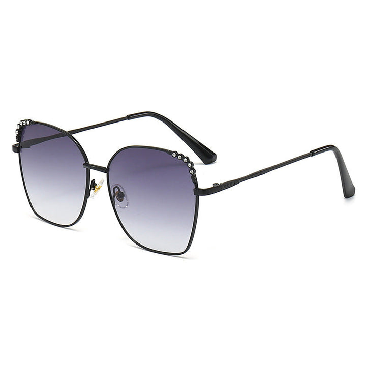 Elegant square sunglasses for women, featuring sparkling accents & UV protection. A stylish gift for her.