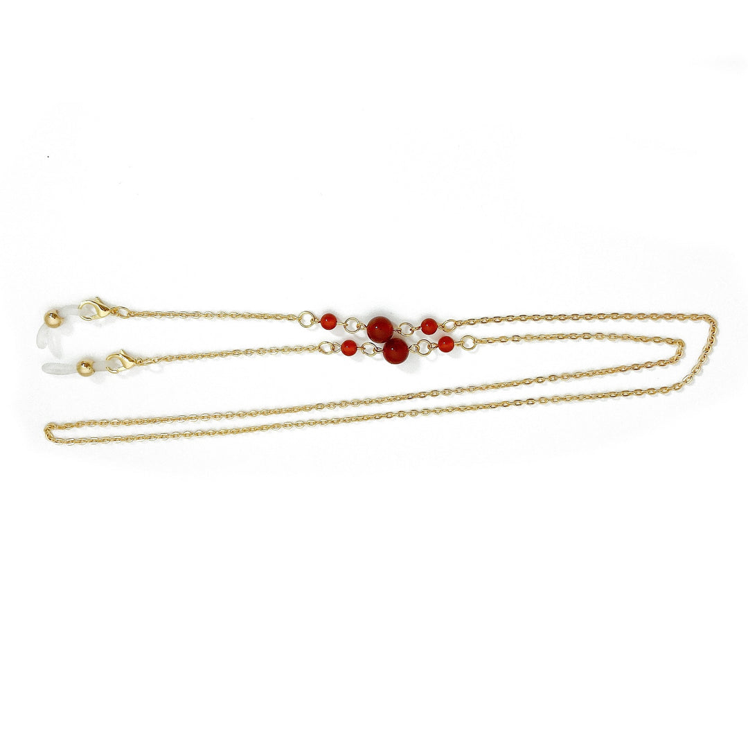 Chic women's stainless steel chain necklace featuring a bold red accent, ideal for any occasion.