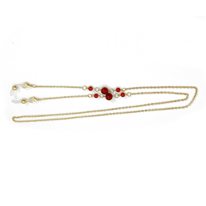 Chic women's stainless steel chain necklace featuring a bold red accent, ideal for any occasion.