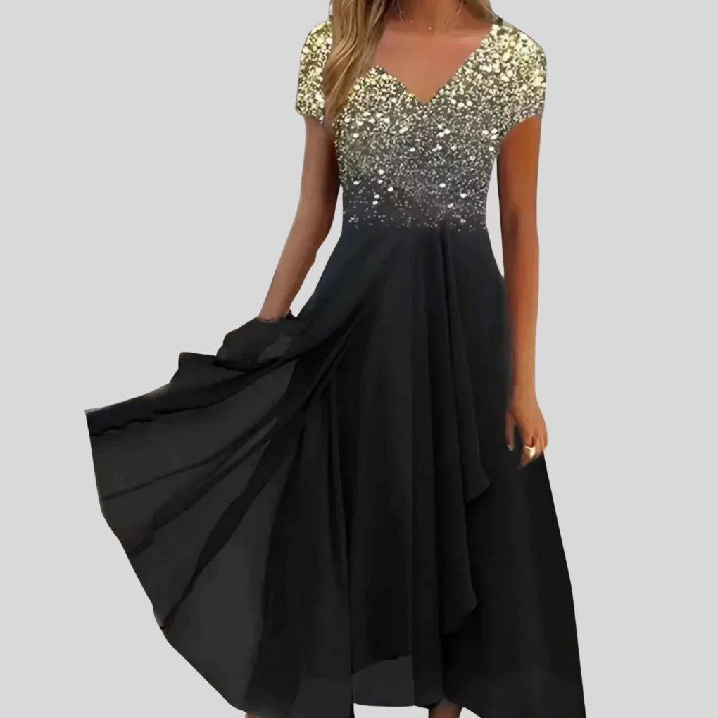 Statement elegant women's dress. A versatile occasion dress with a flattering fit, ideal for both daytime and evening events.