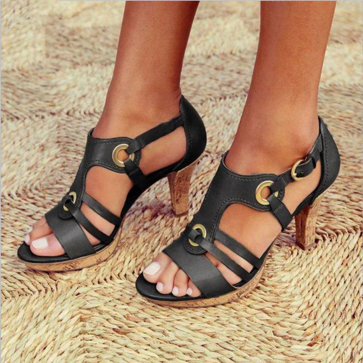 Chic women's strap heels, ideal for party, evening events, or formal occasions. Fashionable and elegant footwear.