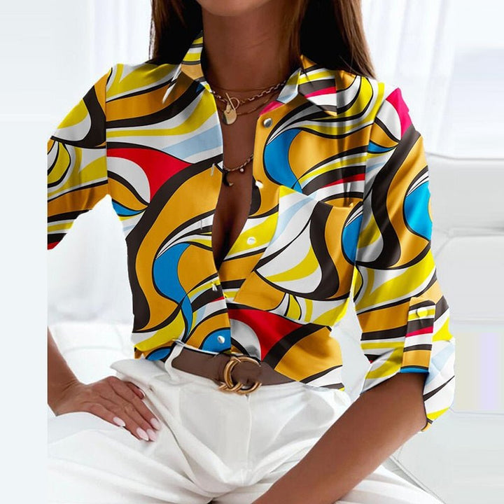 Professional women's elegant structured collar blouse. Perfect tailored fit for work & versatile style.
