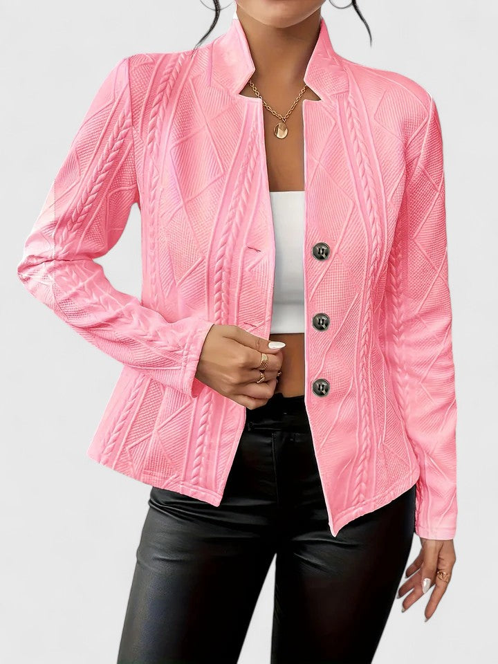 Versatile women's fashion jacket with a structured silhouette, ideal for modern outerwear & elegance.