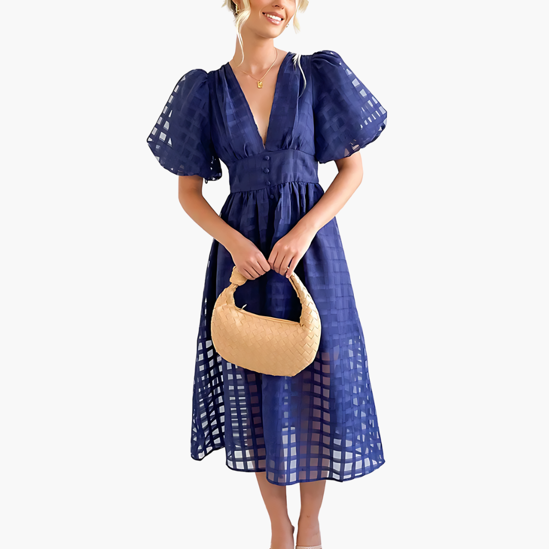 Summer sleeveless midi dress, women's casual flowy style, perfect for day outings.