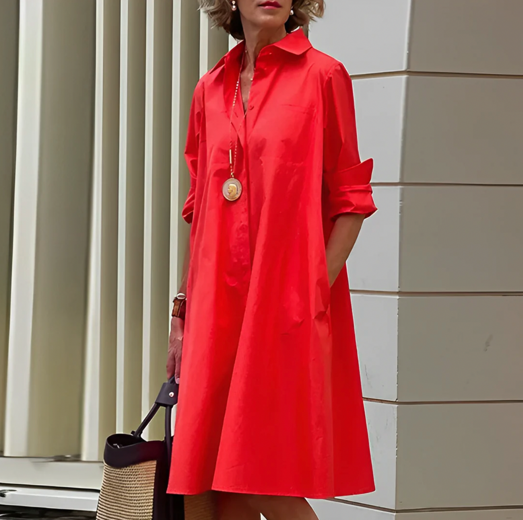 Elegant women's summer midi dress, lightweight & flattering, perfect for parties or casual wear.