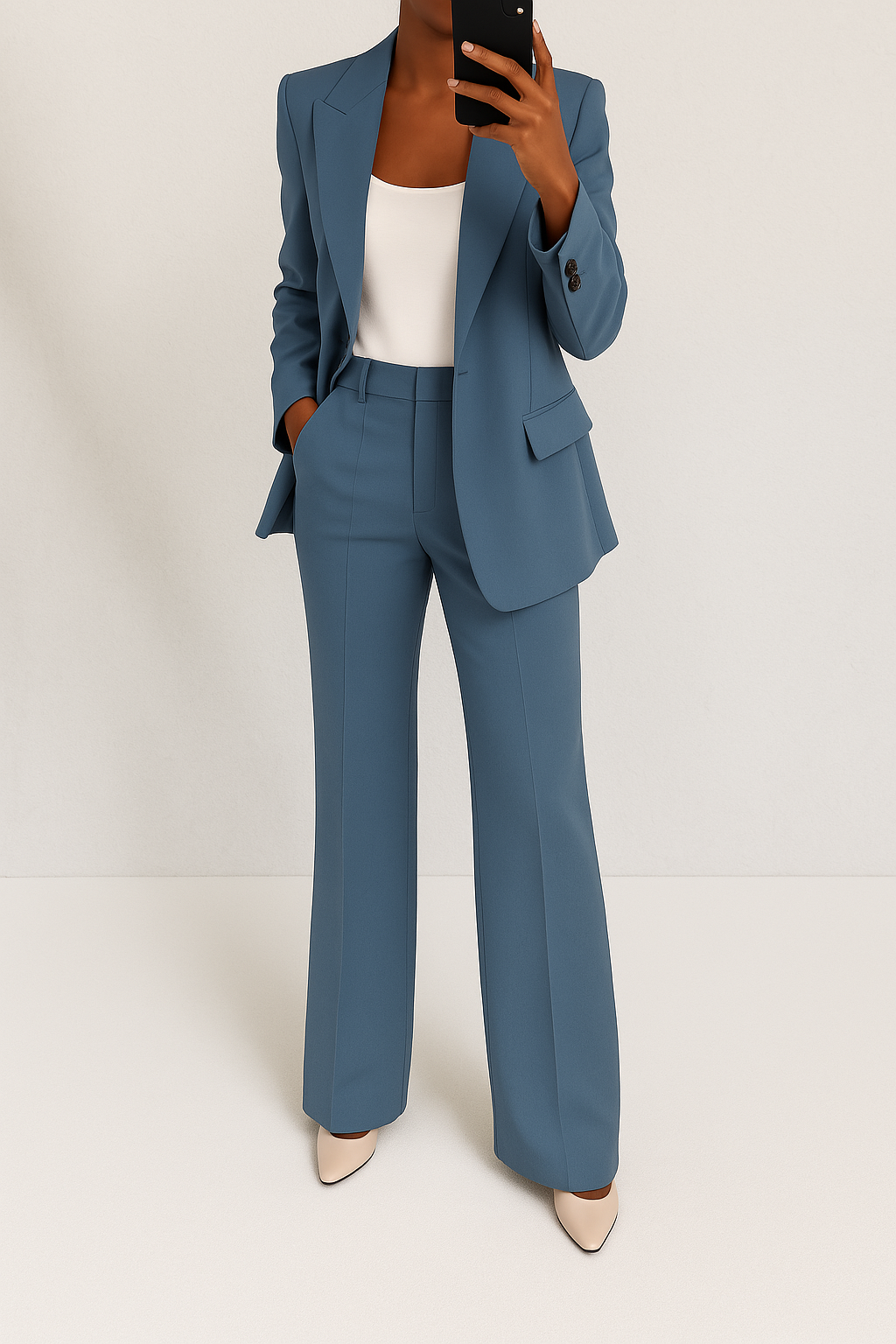Chic women's business suit set, perfect for office or formal events. Tailored fit.