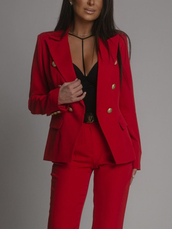 Sophisticated women's elegant business suit, perfect for formal events & professional settings.