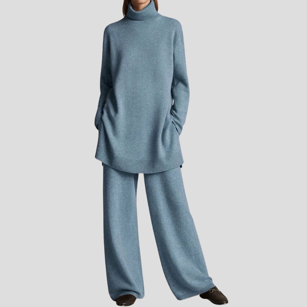 New elegant women's two-piece outfit, a fashionable coordinated set for a modern, stylish look. Versatile ensemble.