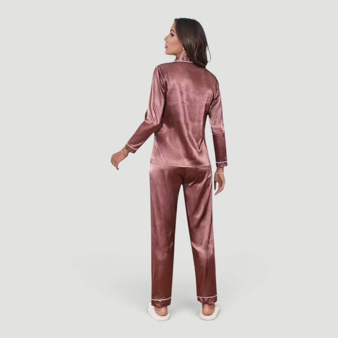 Premium women's pajama lounge set, a soft two-piece for elegant sleepwear & ultimate comfort.