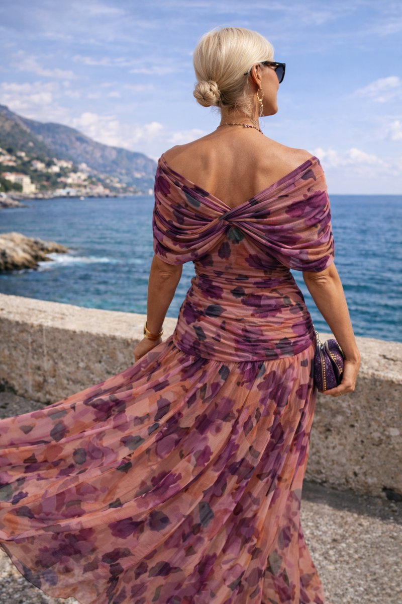 Stylish women's V-neck cocktail dress with a graceful pleated waist, perfect for evening parties.