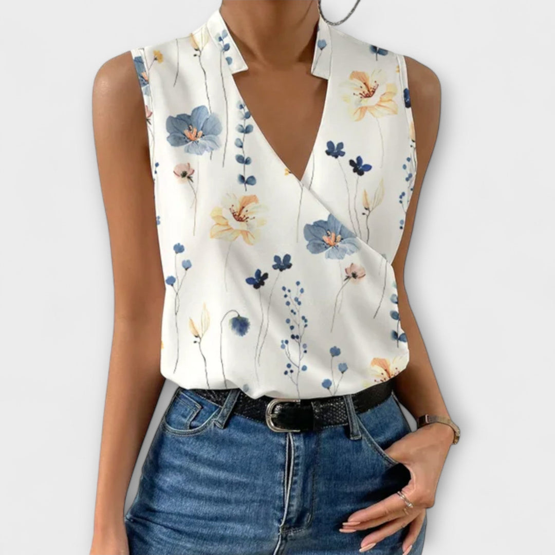 Stylish V-neck women's top, a versatile piece for your spring wardrobe, chic and comfortable.