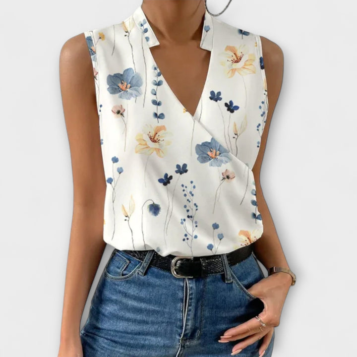 Stylish V-neck women's top, a versatile piece for your spring wardrobe, chic and comfortable.
