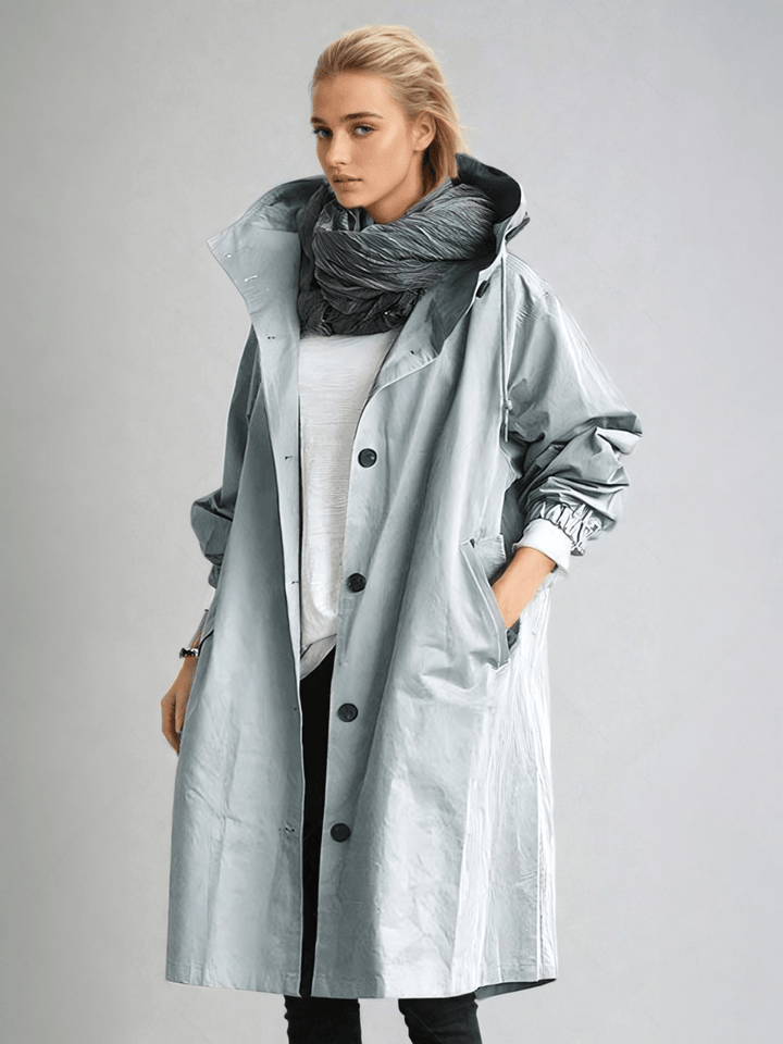 Comfortable women's water-repellent trench coat, a versatile and chic jacket for daily wear in spring & fall.