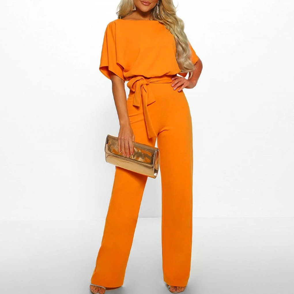 Versatile women's elegant jumpsuit. Wide leg for comfortable casual wear & effortless chic.