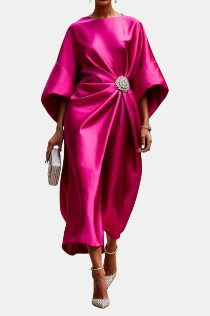 Beautiful women's long dress with elegant wide sleeves. A versatile maxi dress for formal & evening events.