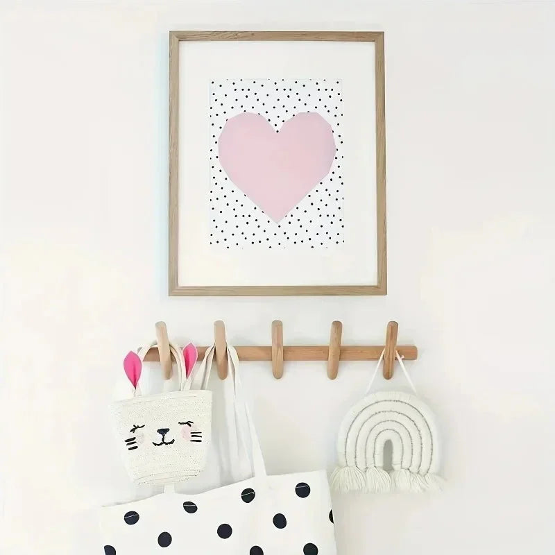 Sleek entryway coat & hat rack, featuring 5 strong hooks. Essential space-saving storage solution.