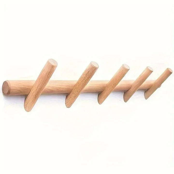 Home organization hero: 5-hook entryway wall rack for coats, keys, & hats. Modern, minimalist hallway storage.