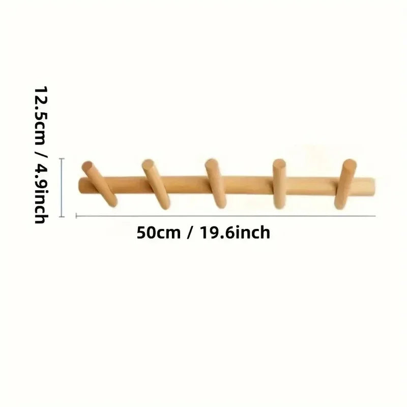 Versatile 5-hook wall rack for entryway storage. Keeps coats, hats & keys organized in a modern style.