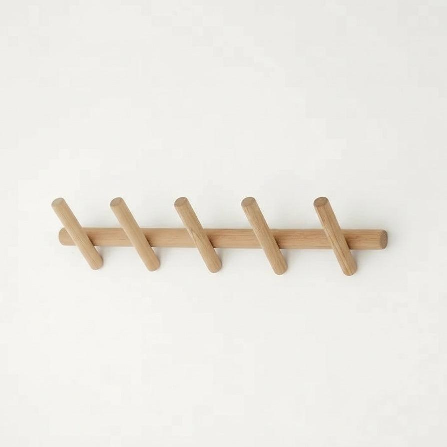 Space-saving entryway coat rack with 5 hooks. Modern design for efficient home organization & hallway storage.