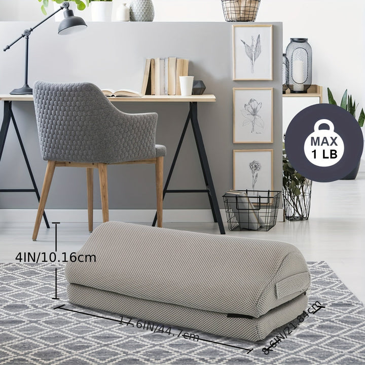Adjustable ErgoFoam memory foam footrest, enhancing comfort & support for ergonomic office & home workspaces.