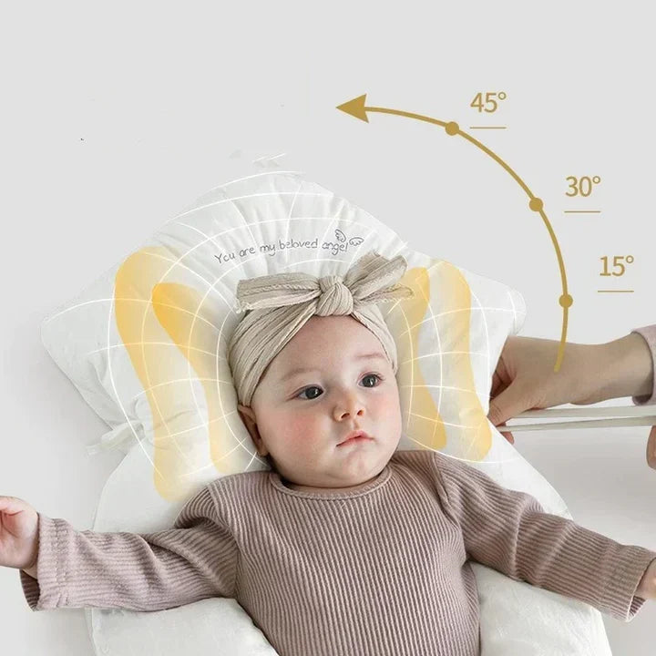 Newborn care: Ergonomic baby sleep cushion designed for safe sleep & ultimate infant comfort. Antibacterial fabric.