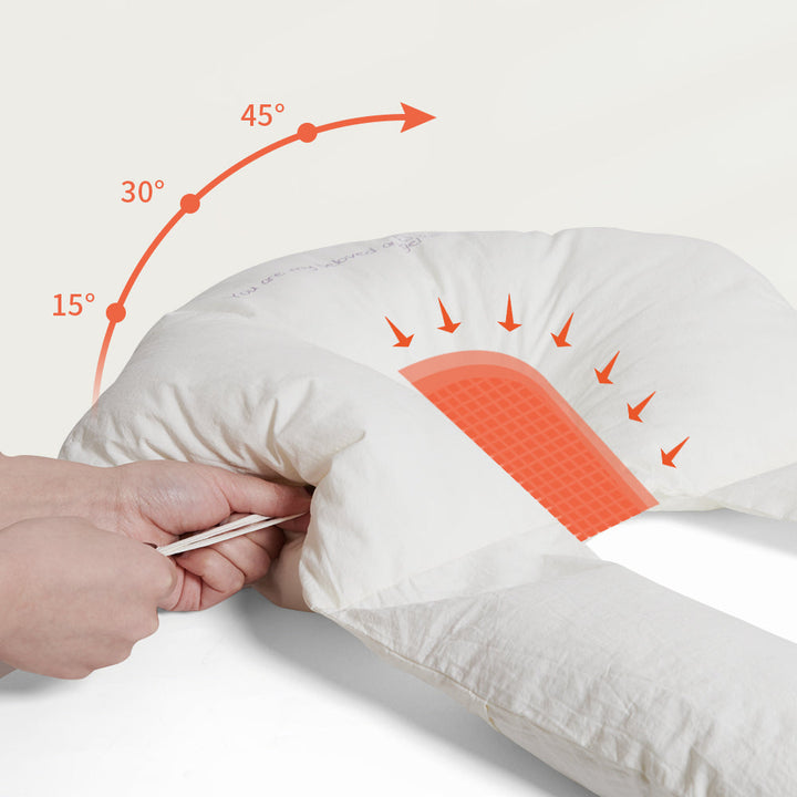 Premium ergonomic baby sleep support cushion with antibacterial properties. Ensures comfort & safe sleep for infants.