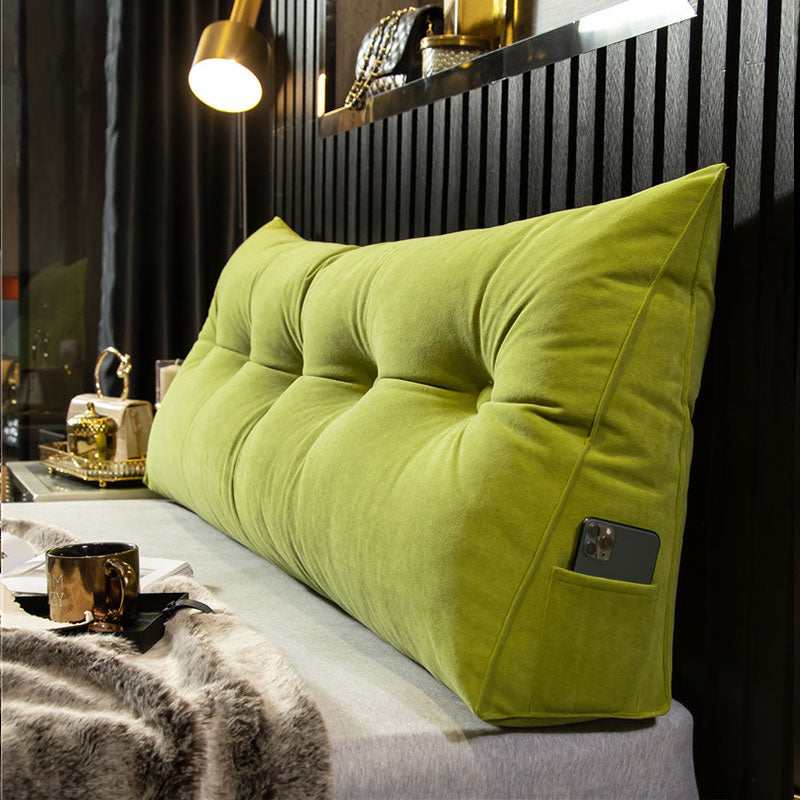 Modern decorative bed wedge pillow, offering ergonomic back support and a stylish touch to any bedroom.