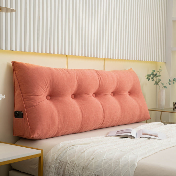 Therapeutic ergonomic bed wedge pillow designed for back support, ideal for comfort and relaxation at home.