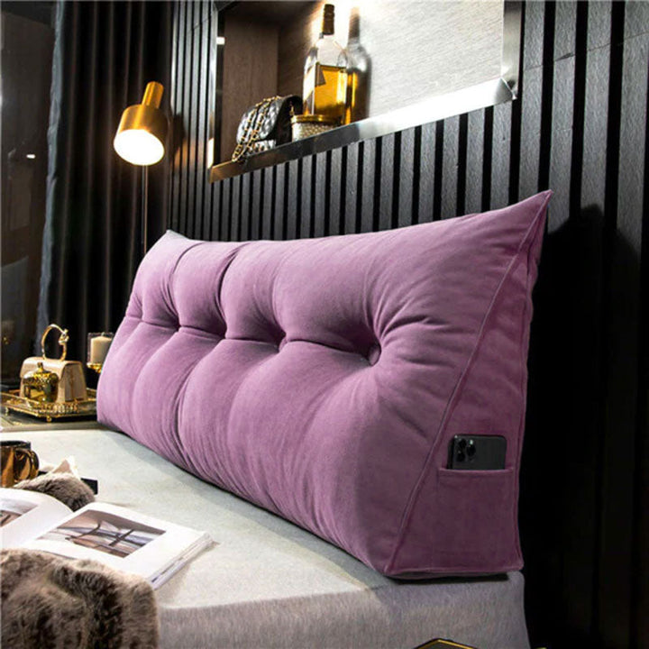 Plush ergonomic bed wedge pillow for superior home comfort and relaxation, designed for optimal back support.