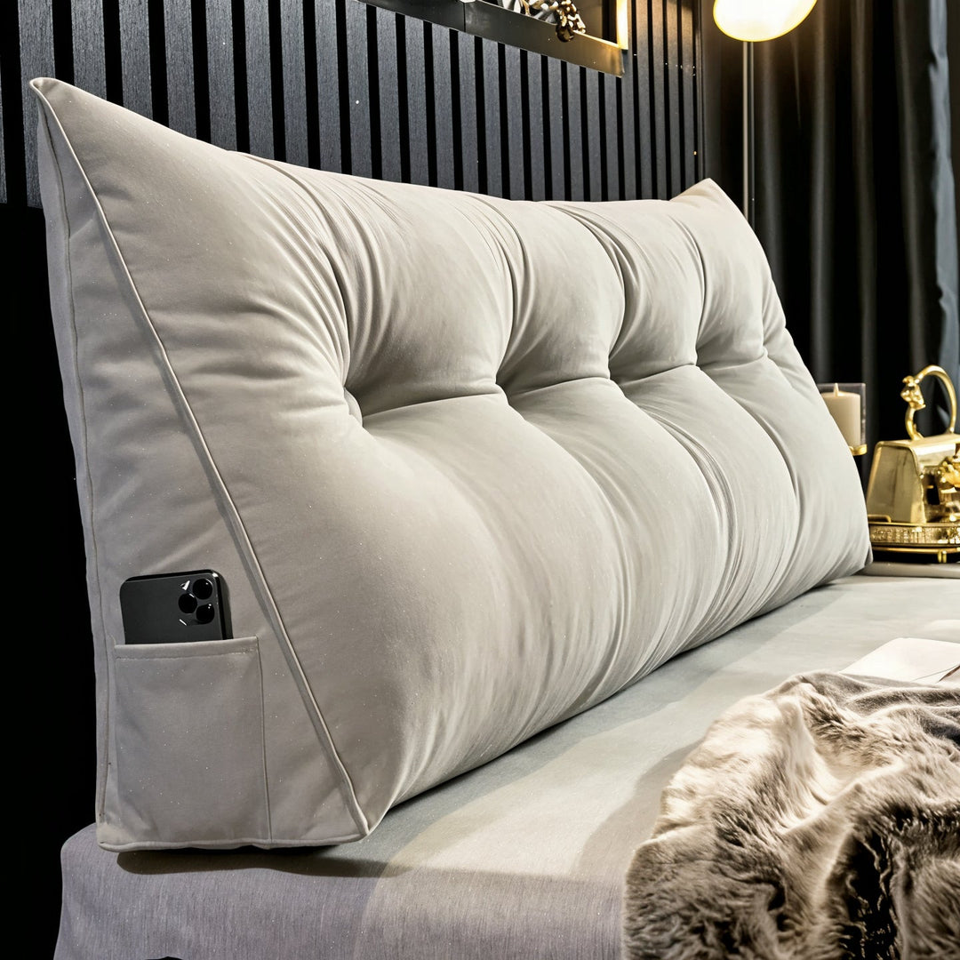 Versatile ergonomic bed wedge pillow for lounging, reading, or elevating legs, enhancing home comfort.