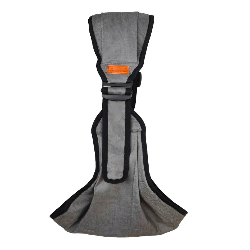Ergonomic black baby carrier wrap with adjustable hip seat stool, offering infant & toddler support for hands-free parenting.