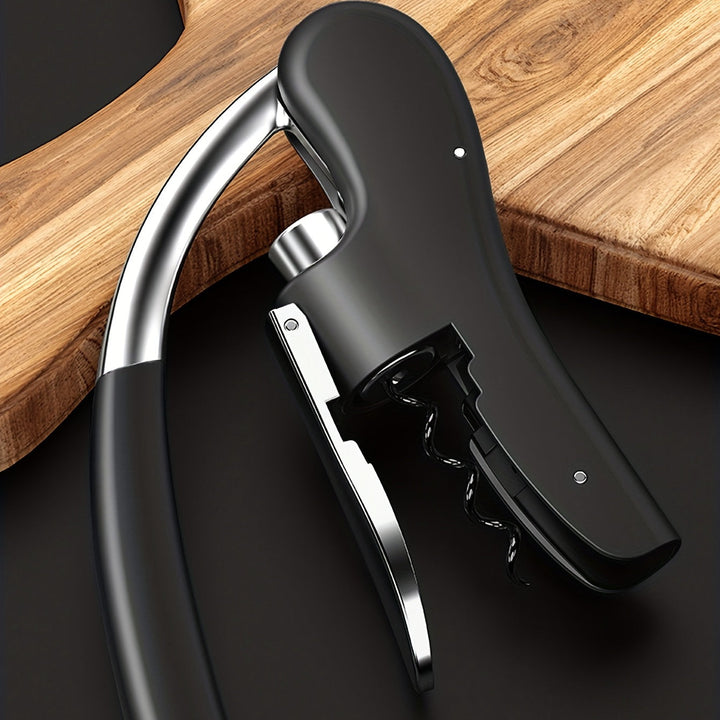 Enhance your wine experience with this ergonomic corkscrew. Fast & safe bottle opener for home & bar use.