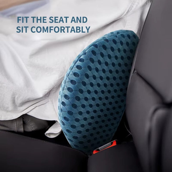 Ergonomic lumbar support cushion for office chairs. Enhances posture & relieves back pain.