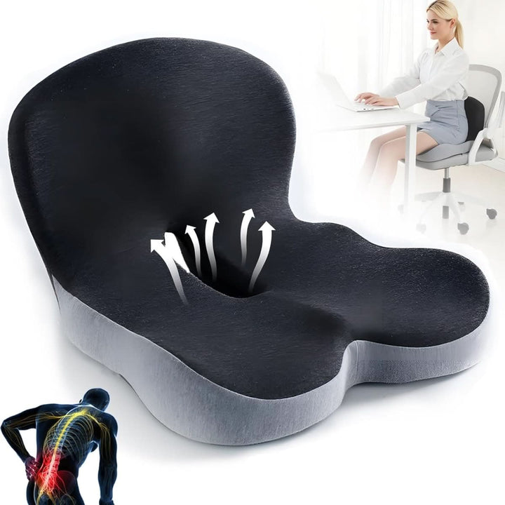 Soft yet firm memory foam seat cushion for improved circulation and daily well-being.