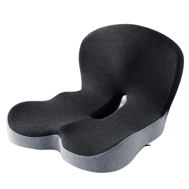 Ergonomic memory foam cushion with washable cover, perfect for sustained comfort.