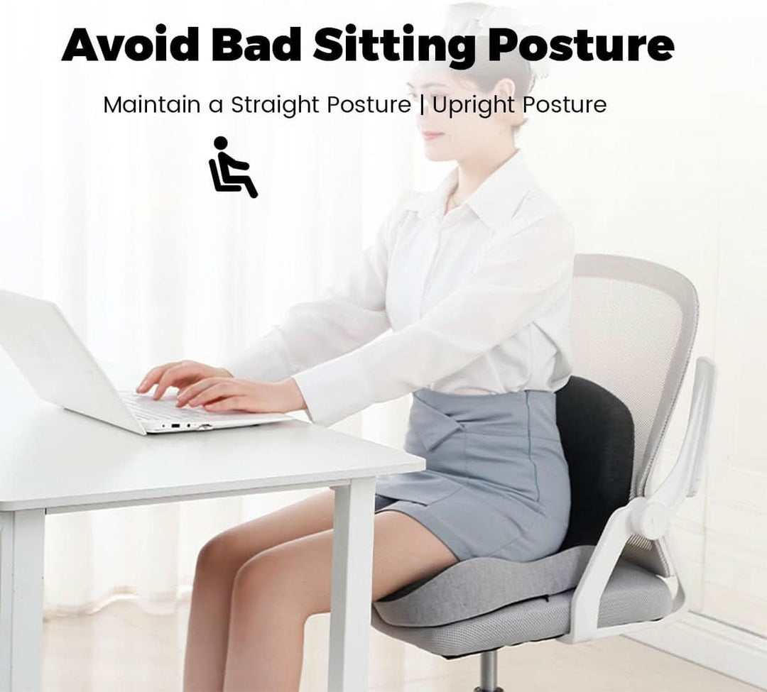 Comfortable memory foam seat cushion for car use, improving posture and reducing pressure.