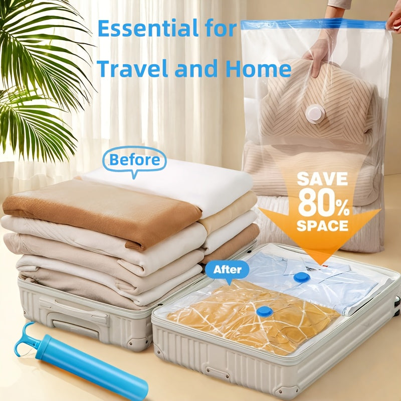 Heavy-duty, reusable vacuum storage bags for long-term space-saving and home organization.
