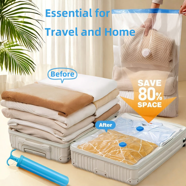 Heavy-duty, reusable vacuum storage bags for long-term space-saving and home organization.