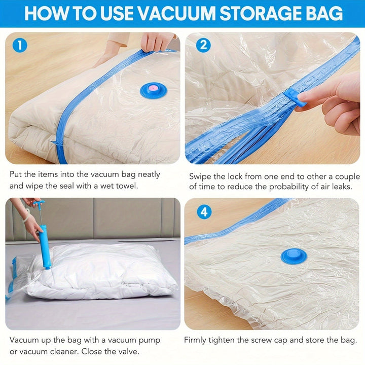Organize your home with extra large vacuum storage bags, keeping items neat and compact.