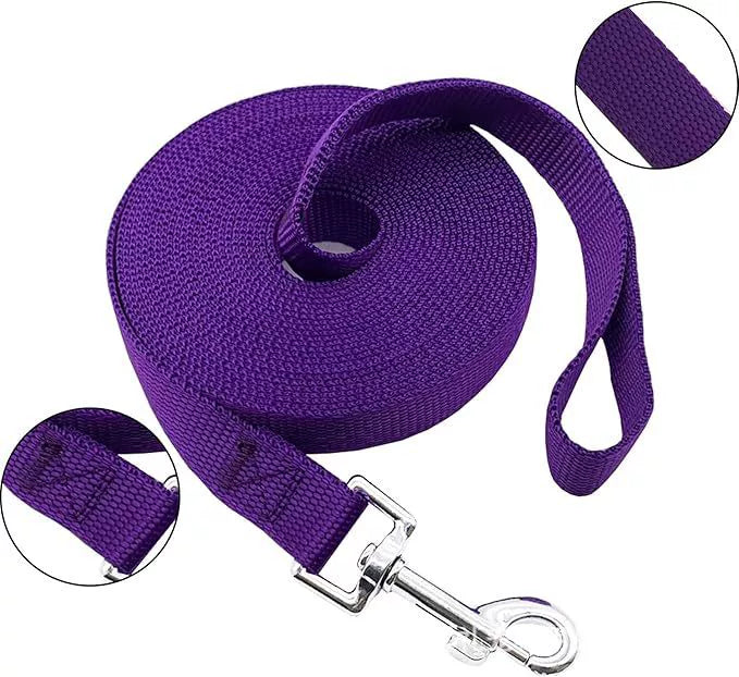 Extra long waterproof dog lead with a padded handle. Durable pet supplies for outdoor fun.