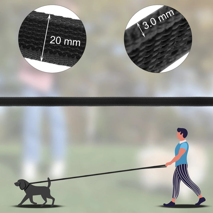 Walking your dog with the extra long waterproof lead & padded handle, ideal for training.
