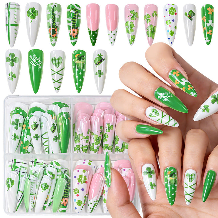 Women's festive press-on nail art kit featuring unique designs. Enjoy a quick & easy reusable manicure.