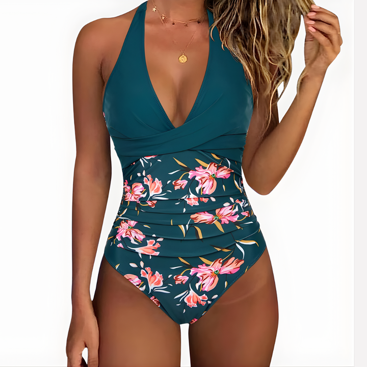 Summer style women's light shaping swimsuit. Full coverage, one-piece design.