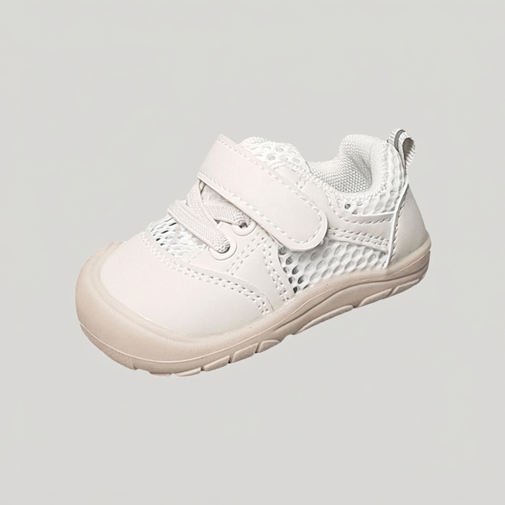 Close-up of flexible, non-slip sole on baby barefoot shoes for safe first steps & natural foot development.
